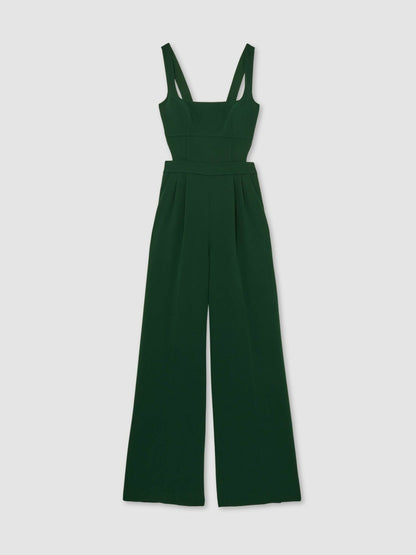 Reiss Value - Wide-Leg Cut-Out Jumpsuit in Green