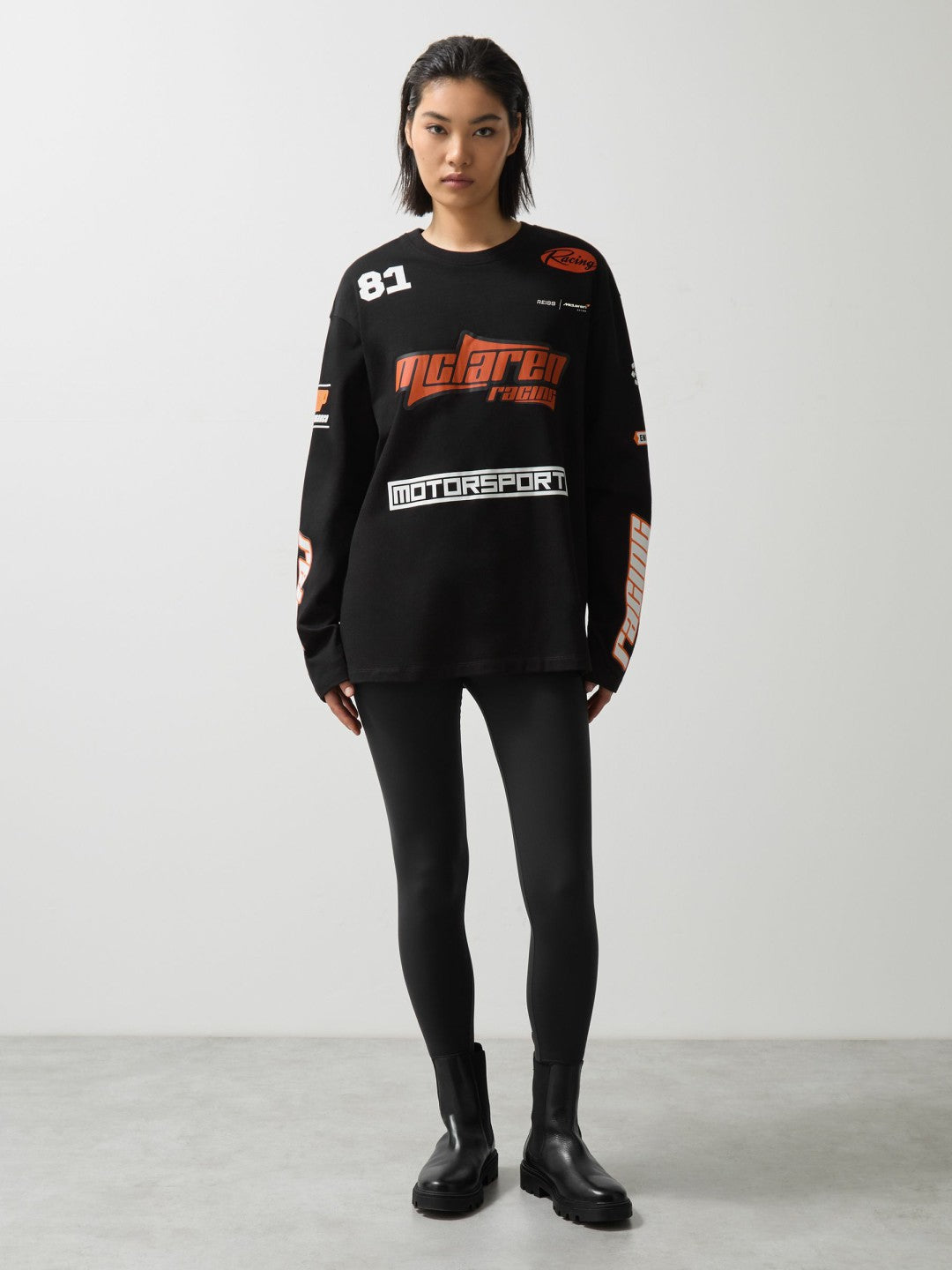 Reiss Savings - McLaren F1 Team Cotton Logo T-Shirt Unisex Fit in Black