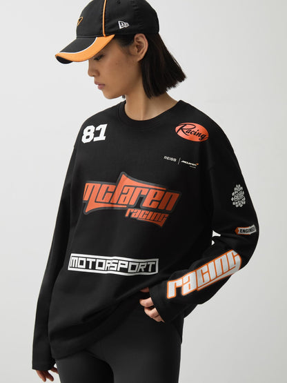 Reiss Savings - McLaren F1 Team Cotton Logo T-Shirt Unisex Fit in Black
