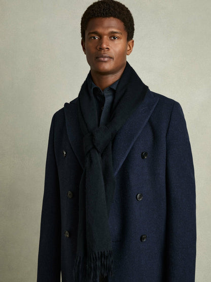 Reiss Popular Choice - Wool and Cashmere Scarf in Navy