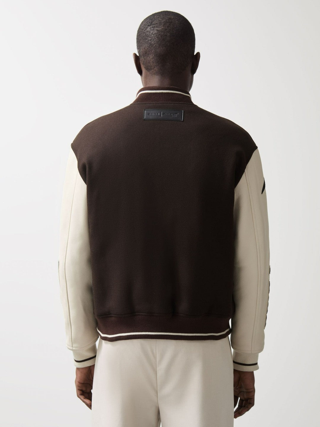 Reiss Savings - McLaren F1 Team Bomber Jacket in Brown/Ivory/White