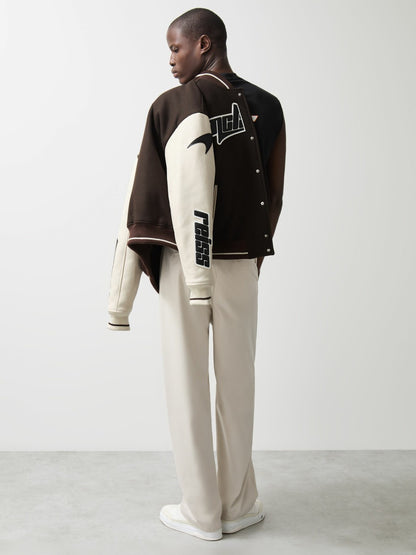 Reiss Savings - McLaren F1 Team Bomber Jacket in Brown/Ivory/White