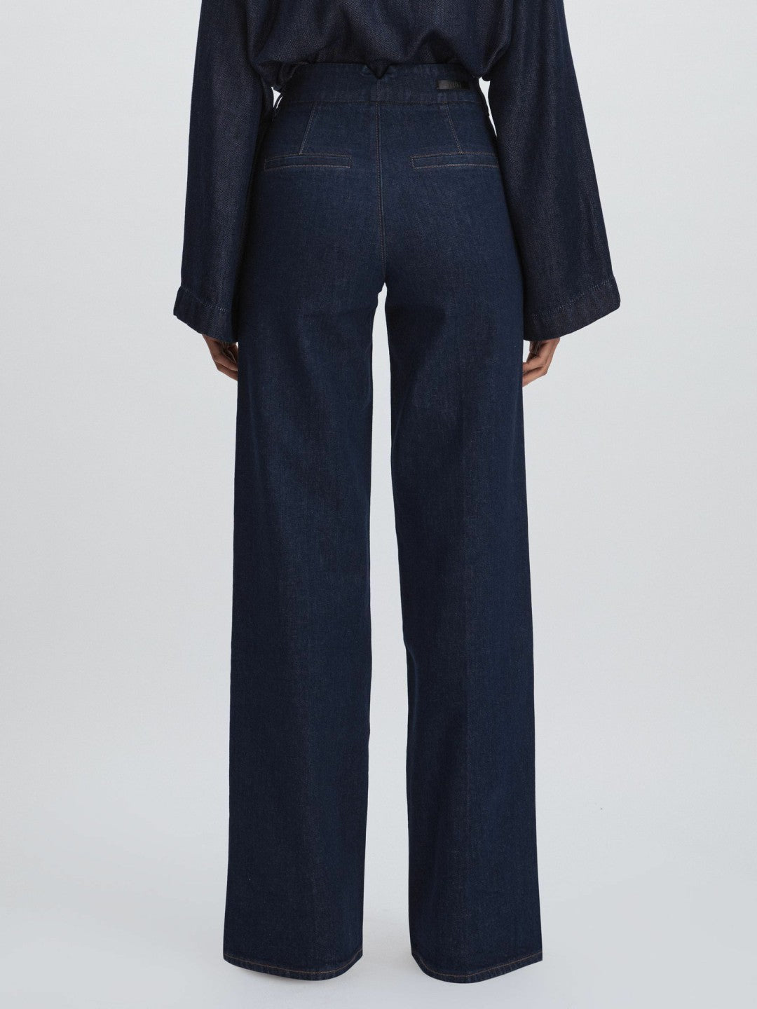Reiss Popular Choice - Paige High Rise Wide Leg Jeans in Edinburgh Dark Blue