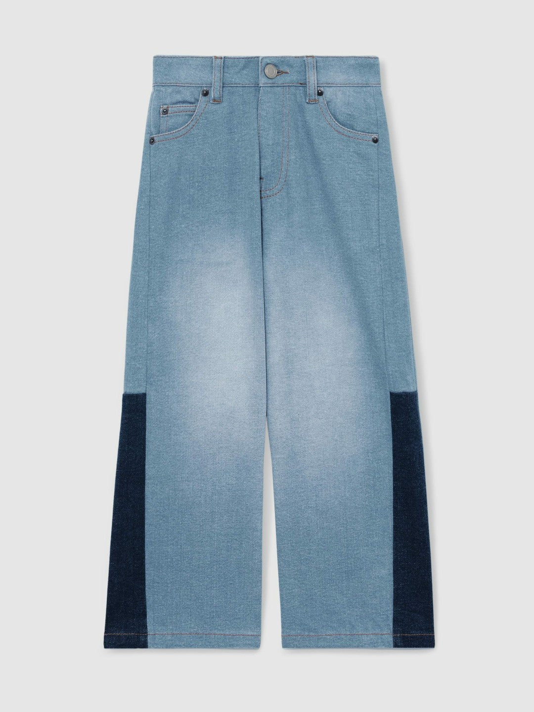 Reiss 9-13 yrs Patchwork Denim Jeans Two-Tone in Blue