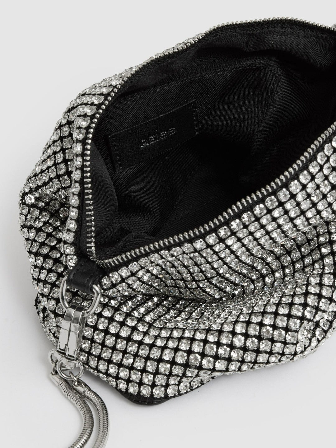 Reiss Value - Crystal Bracelet Pouch Bag in Silver