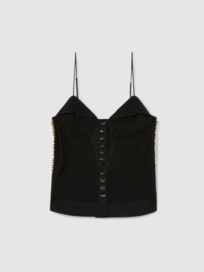Reiss Featured - Atelier Embellished Corset Top in Black