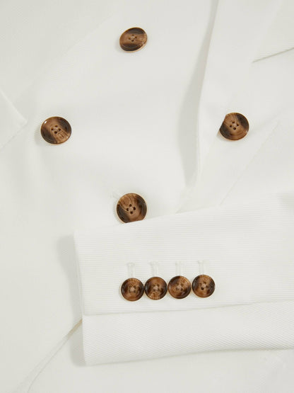 Reiss Affordable - Double-Breasted Notch-Lapel Blazer in White