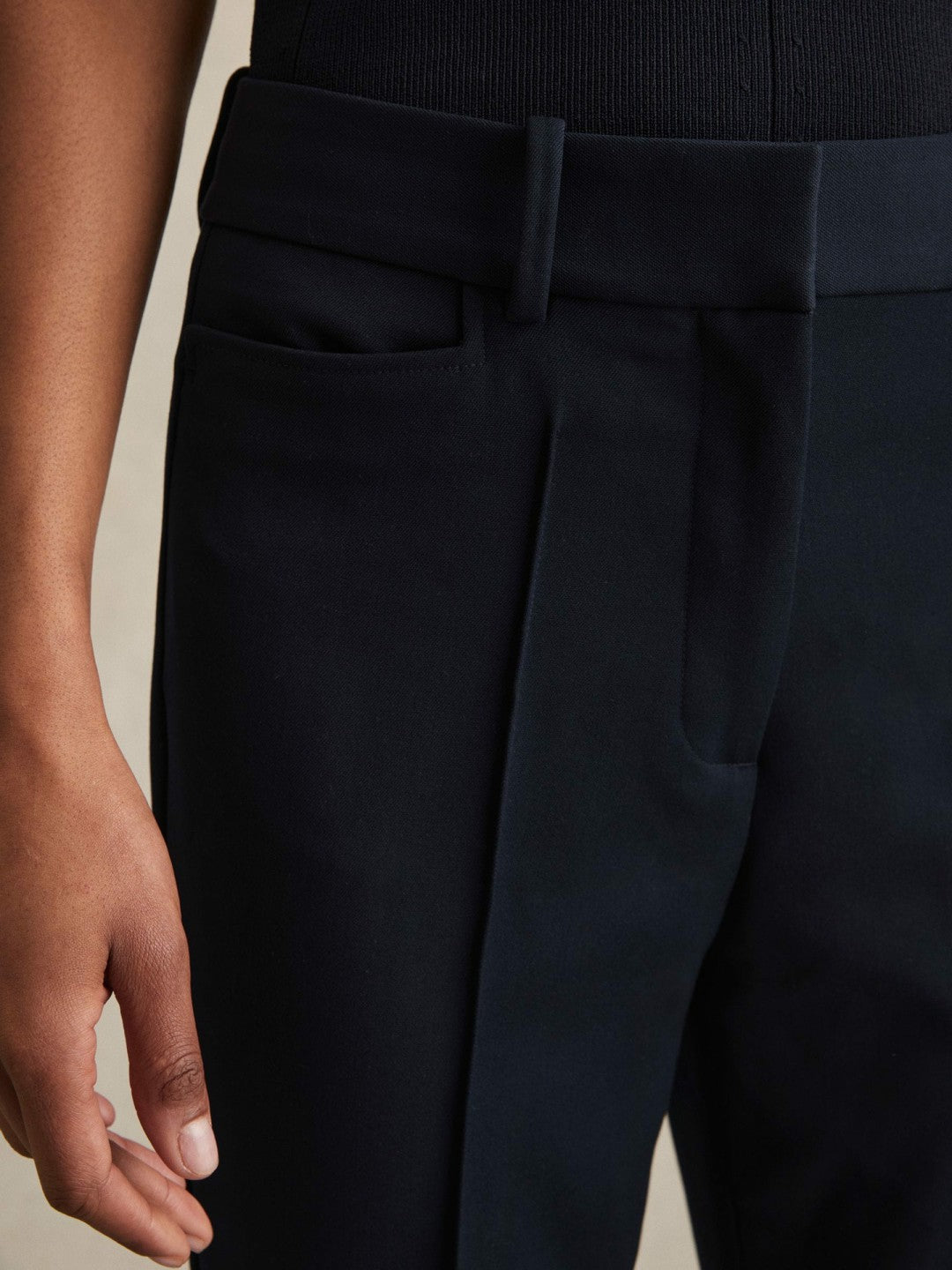 Reiss Petite Flared Suit Trousers in Navy