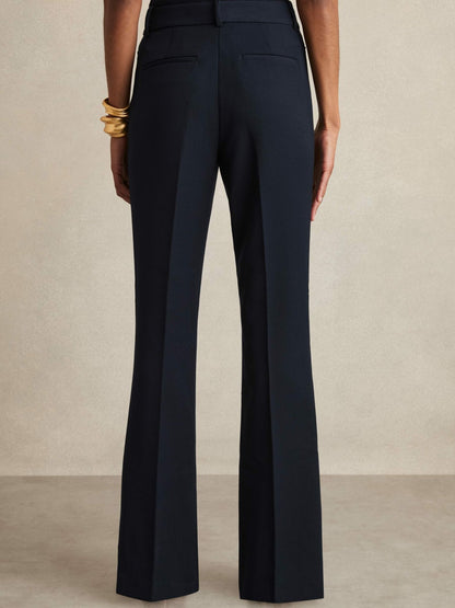 Reiss Petite Flared Suit Trousers in Navy