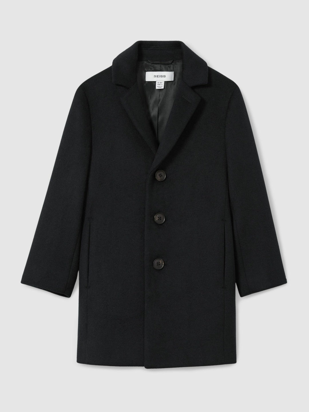 Reiss Featured - 3-9 yrs Single Breasted Overcoat in Navy
