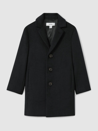 Reiss Featured - 3-9 yrs Single Breasted Overcoat in Navy