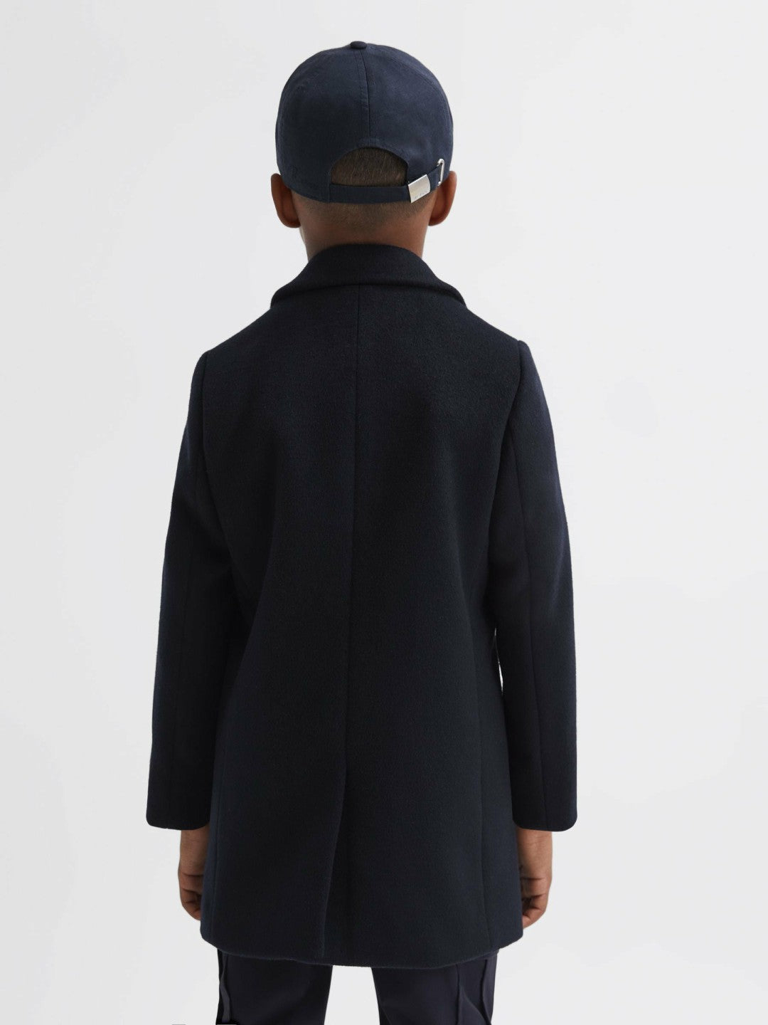 Reiss Featured - 3-9 yrs Single Breasted Overcoat in Navy