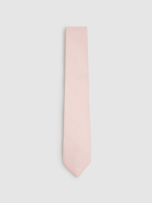 Reiss Popular Choice - Textured Silk Blend Tie in Light Pink