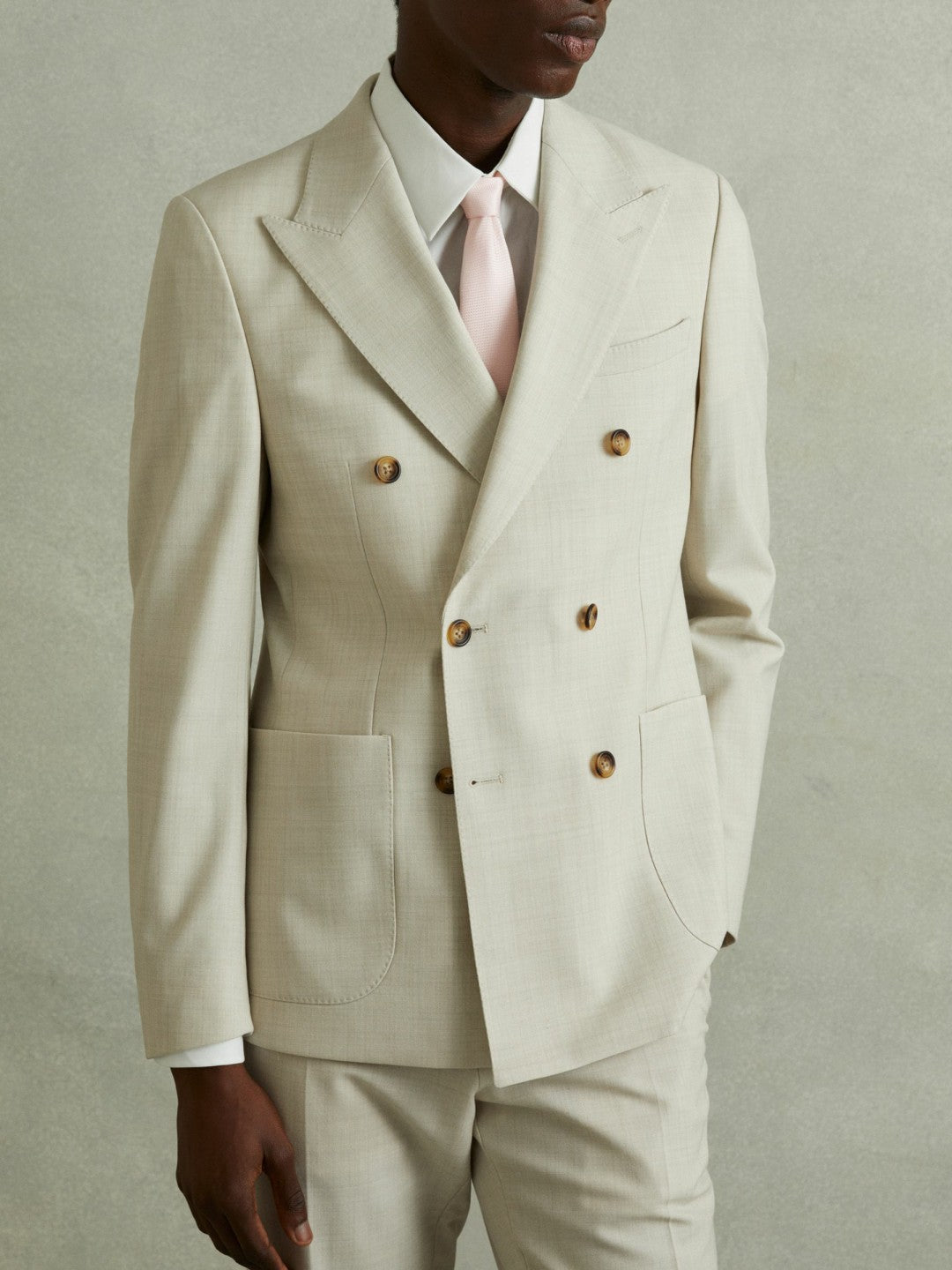 Reiss Popular Choice - Textured Silk Blend Tie in Light Pink