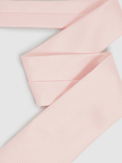 Reiss Popular Choice - Textured Silk Blend Tie in Light Pink