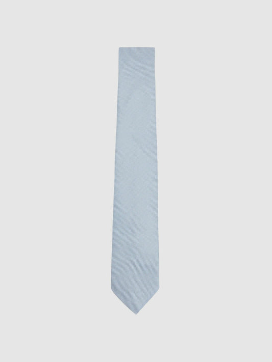 Reiss Sale - Textured Silk Blend Tie in Light Blue
