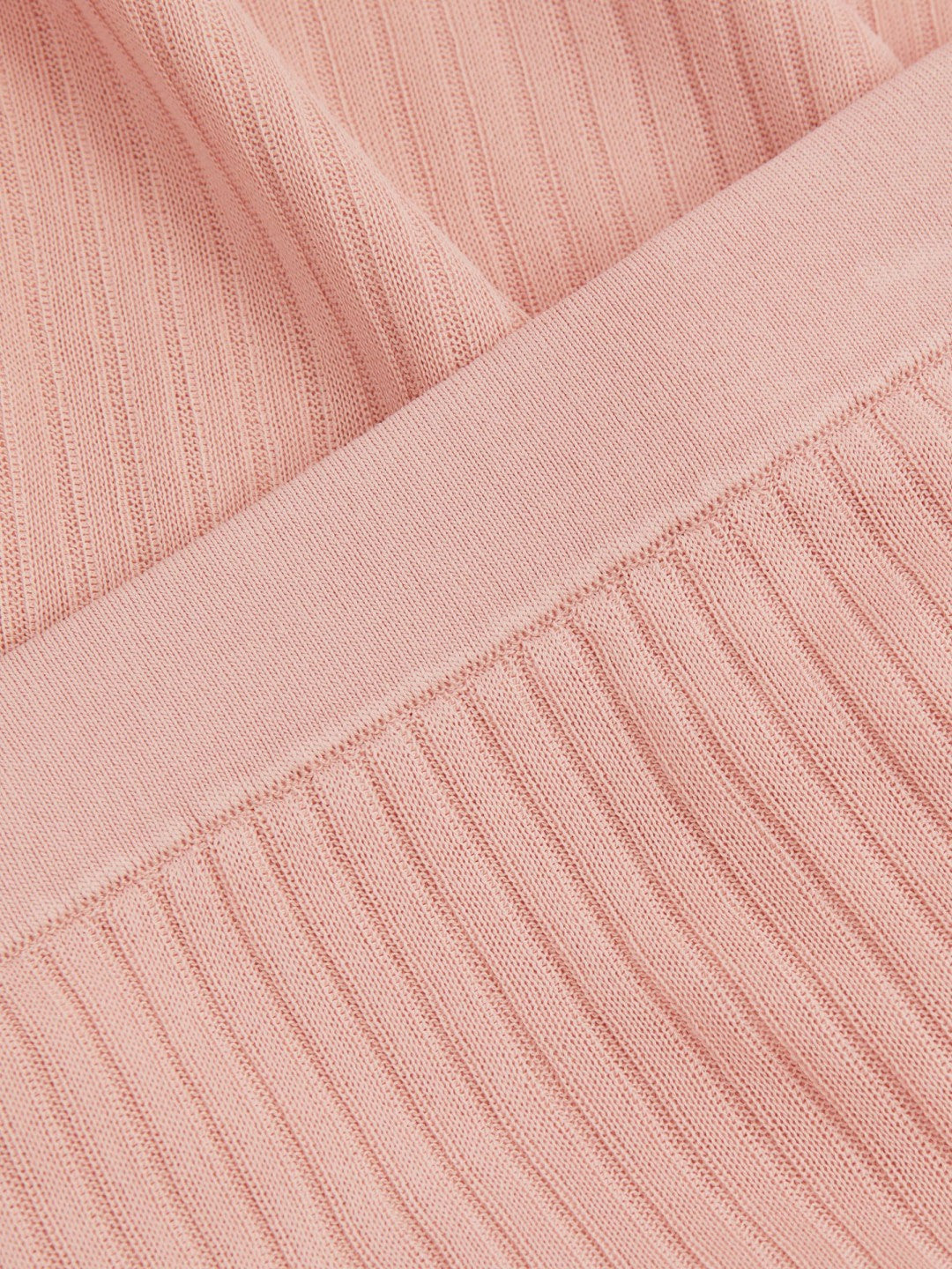 Reiss Affordable - Carrie Pink Anna Quan Sheer Ribbed Knitted Midi Skirt
