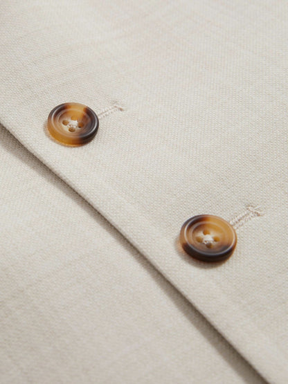 Reiss Affordable - Slim Fit Single Breasted Waistcoat in Stone