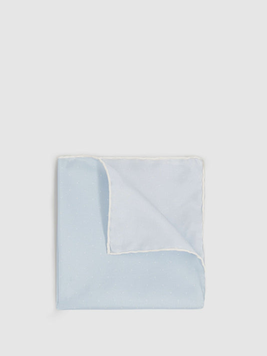 Reiss Deal - Polka Dot Silk Pocket Square in Light Blue