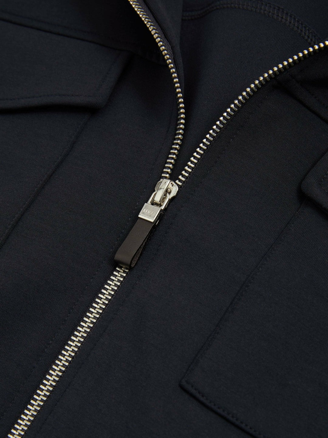 Reiss Value - Interlock Jersey Zip-Through Jacket in Navy Blue