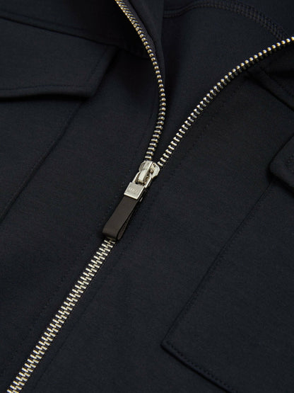Reiss Value - Interlock Jersey Zip-Through Jacket in Navy Blue