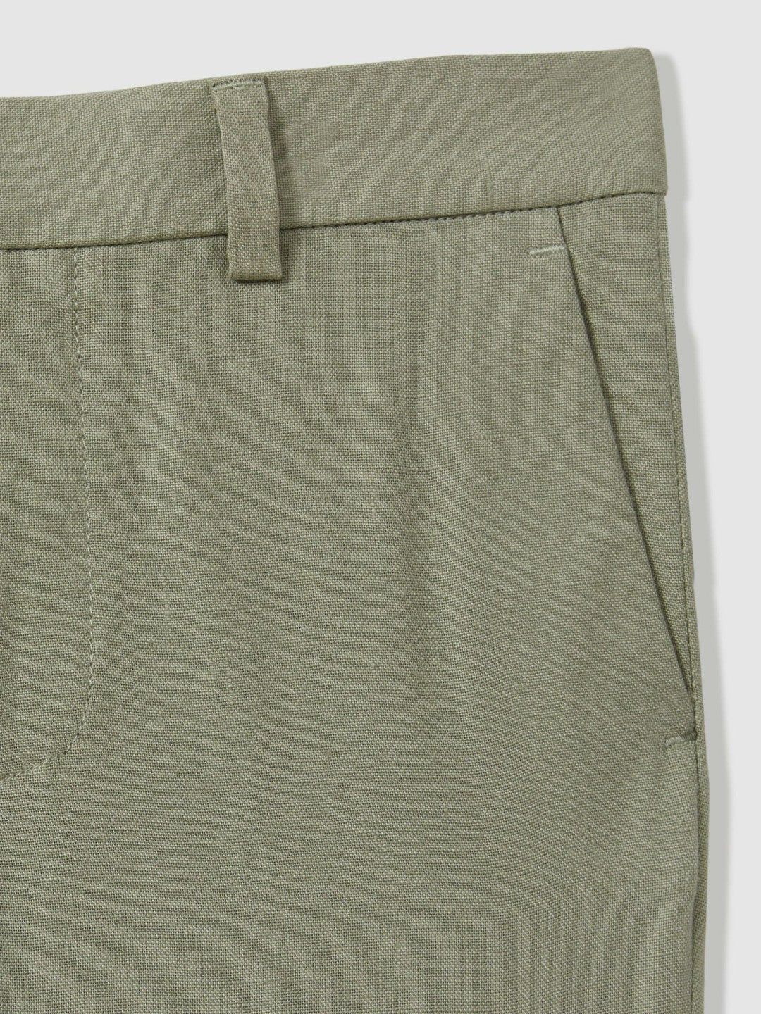 Reiss Affordable - 3-9 yrs Slim Fit Linen Adjustable Trousers in Apple