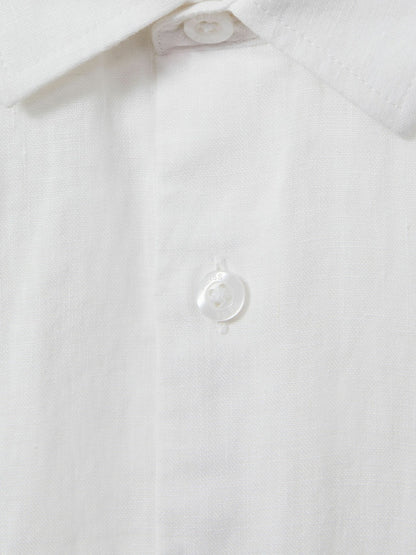 Reiss 9-13 yrs Short Sleeve Linen Shirt in White