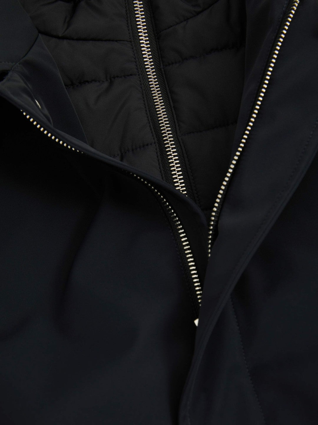 Reiss Offer - Hybrid Removable Funnel Neck Overcoat in Navy
