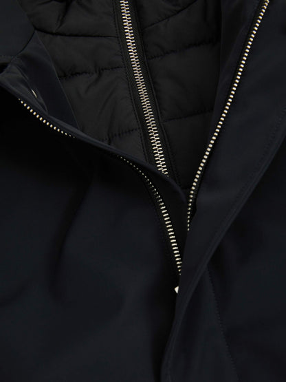 Reiss Offer - Hybrid Removable Funnel Neck Overcoat in Navy
