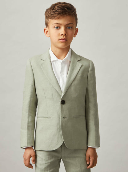 Reiss Savings - 3-9 yrs Linen Single Breasted Blazer in Apple