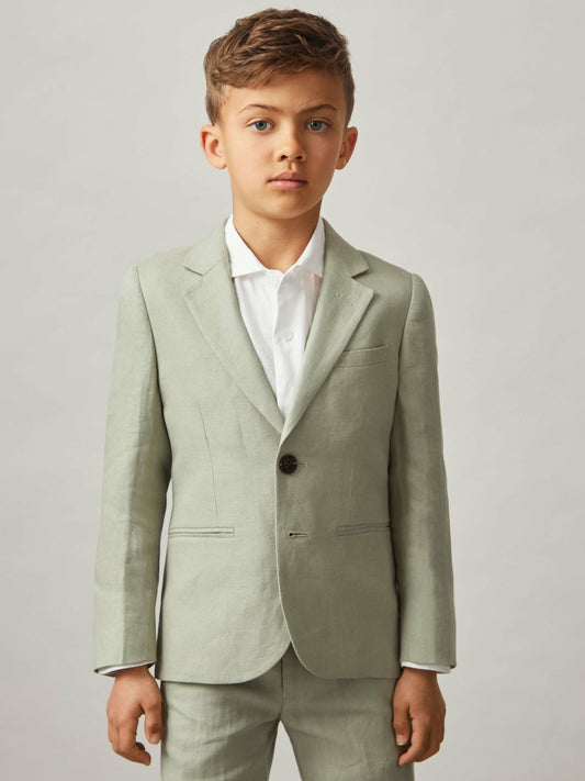 Reiss Savings - 3-9 yrs Linen Single Breasted Blazer in Apple