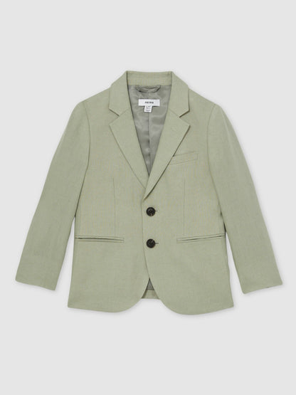 Reiss Savings - 3-9 yrs Linen Single Breasted Blazer in Apple
