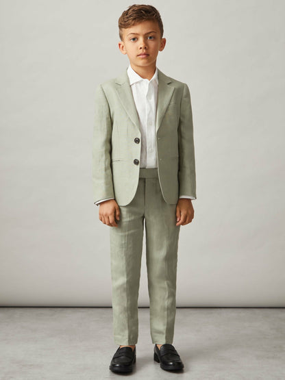 Reiss Savings - 3-9 yrs Linen Single Breasted Blazer in Apple