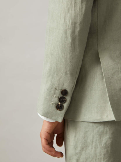 Reiss Savings - 3-9 yrs Linen Single Breasted Blazer in Apple