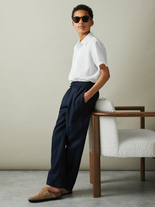 Reiss 3-9 yrs Short Sleeve Shirt in White
