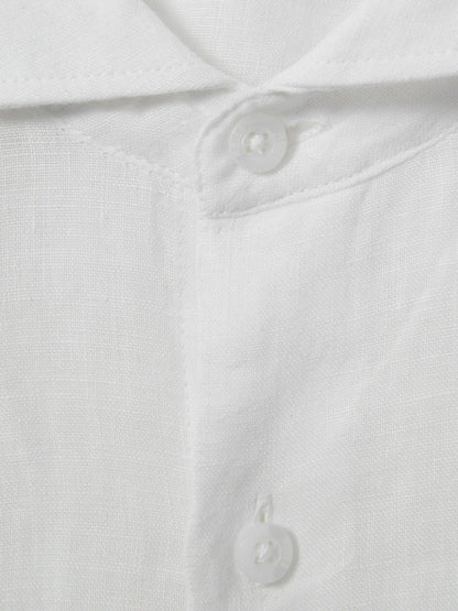 Reiss 3-9 yrs Linen Cutaway Collar Shirt in White