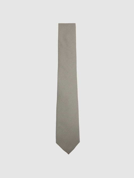 Reiss Savings - Textured Silk Blend Tie in Light Sage