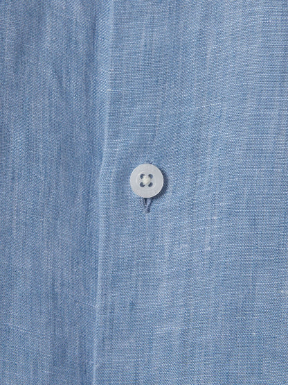 Reiss 3-9 yrs Linen Cutaway Collar Shirt in Sky Blue