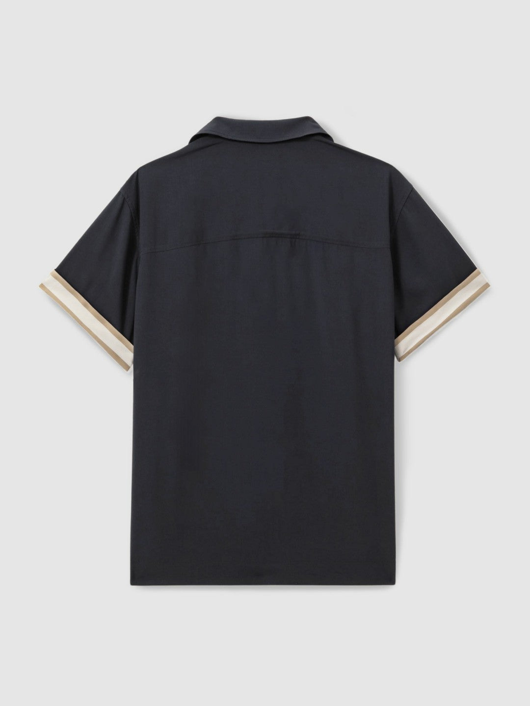 Reiss Popular Choice - | Ché Cuff Detail Cuban Collar Shirt in Navy