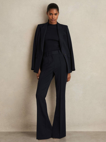 Reiss Flared Suit Trousers in Navy