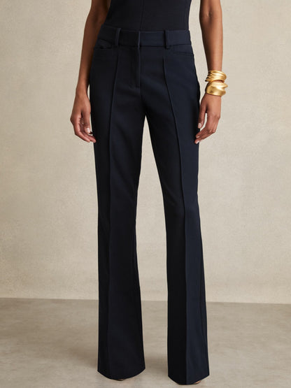Reiss Flared Suit Trousers in Navy