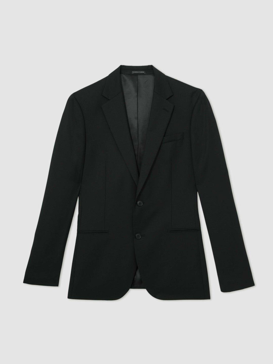 Reiss Value - Wool-Blend Single-Breasted Suit Jacket Slim-Fit in Black