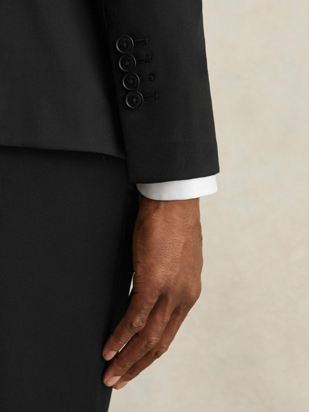 Reiss Value - Wool-Blend Single-Breasted Suit Jacket Slim-Fit in Black