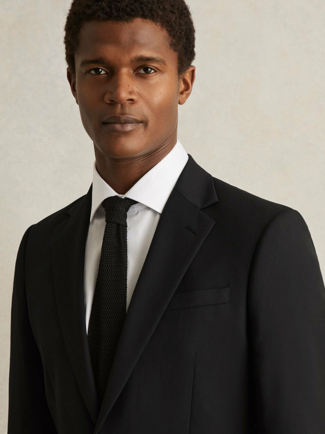Reiss Value - Wool-Blend Single-Breasted Suit Jacket Slim-Fit in Black