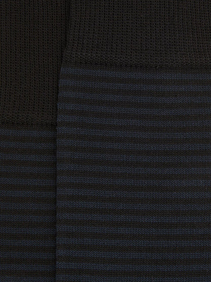 Reiss Featured - Striped Socks in Black/Navy