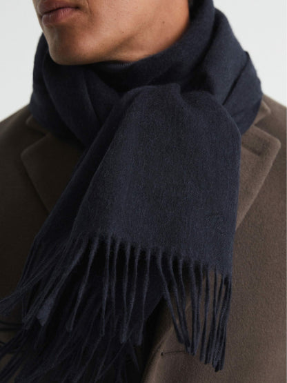 Reiss Value - Wool and Cashmere Scarf in Navy