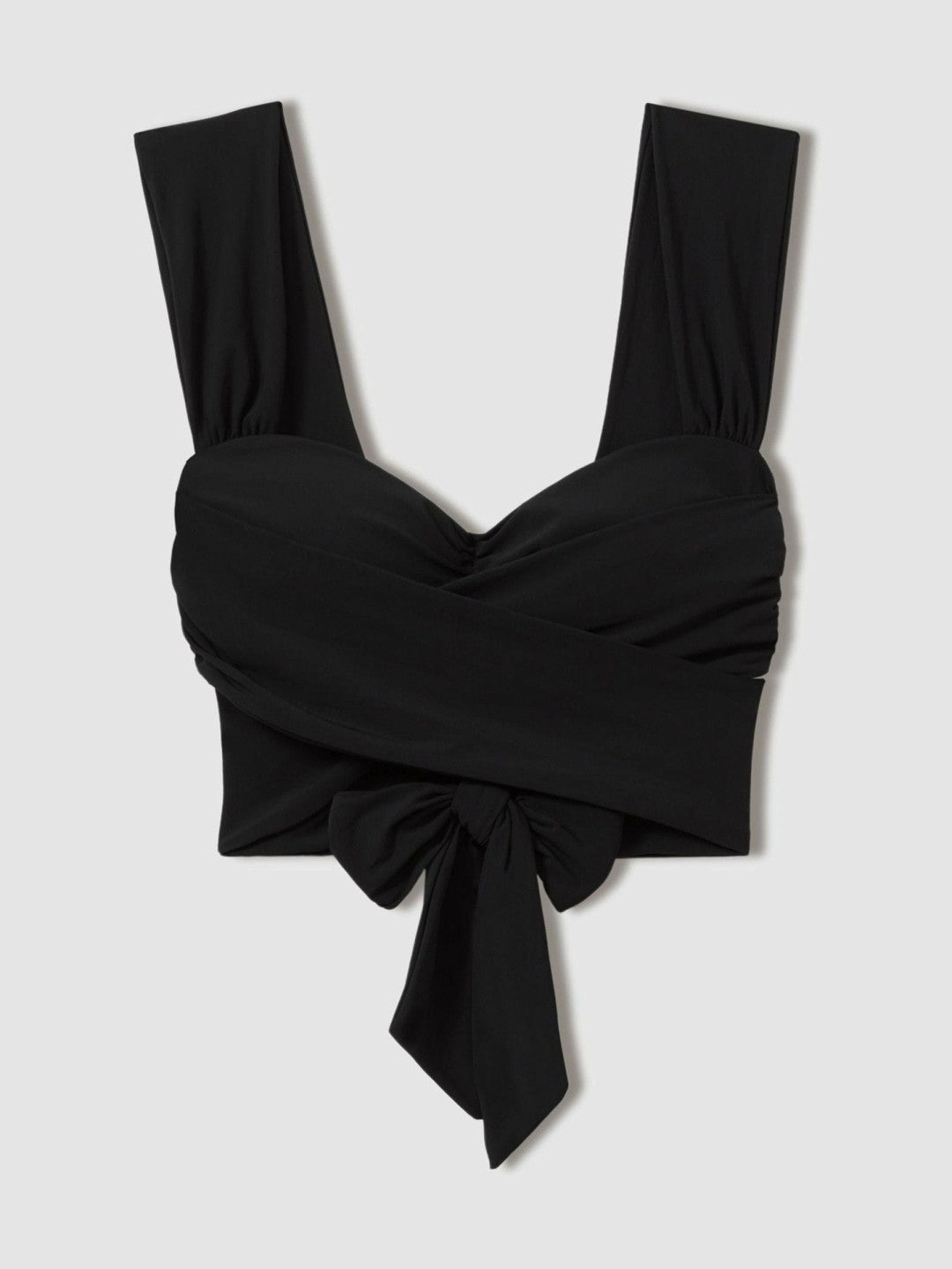 Reiss Wrap Design Bikini Top in Black