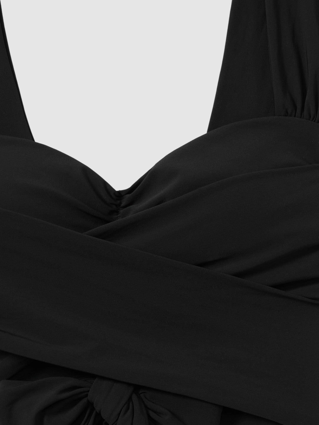 Reiss Wrap Design Bikini Top in Black