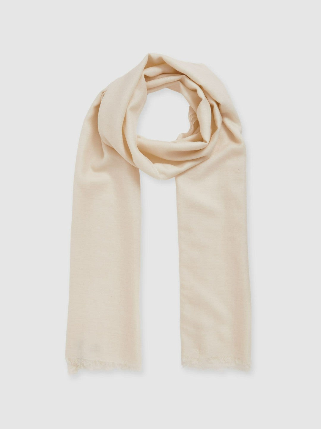 Reiss Popular Choice - Wool-Cashmere Lightweight Scarf in Off White