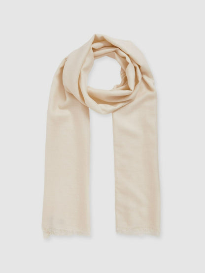 Reiss Popular Choice - Wool-Cashmere Lightweight Scarf in Off White